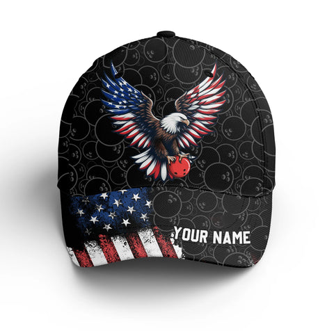 Macorners Personalized Bowling 3D Cap, Custom Bowling Hat for Men Women, Bowling Pin & Ball Cap with Name