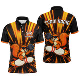 Maxcorners Funny Squirrel Bowling Team Shirt Custom Bowling League Jersey for Men Bowling Outfit Polo & 1/4-Zip MT0609
