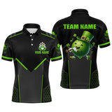 Maxcorners Personalized St Patrick Day Bowling Shirt Quarter-Zip Green Bowling Jersey Team League