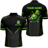 Maxcorners Personalized St Patrick Day Bowling Shirt Quarter-Zip Green Bowling Jersey Team League
