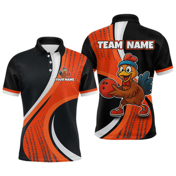 Maxcorners Custom Funny Turkey Bowling Team Shirt Unisex for Men Polo & Quarter-Zip Bowling Outfit LM2608