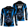 Maxcorners Blue ATV Motocross Jersey Men Youth Upf30+ Custom Quad Bike Shirt Boys Girls Extreme Off-Road PDT898 MT2809