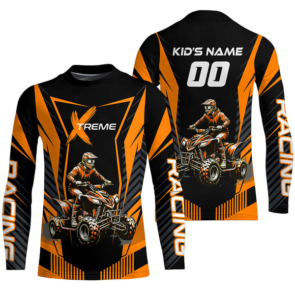 Maxcorners Orange ATV Motocross Jersey Men Youth Upf30+ Custom Quad Bike Shirt Boys Girls Extreme Off-Road PDT898 MT2809