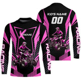 Maxcorners Pink ATV Motocross Jersey Men Youth Upf30+ Custom Quad Bike Shirt Boys Girls Extreme Off-Road PDT898 MT2809