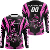 Maxcorners Pink ATV Motocross Jersey Men Youth Upf30+ Custom Quad Bike Shirt Boys Girls Extreme Off-Road PDT898 MT2809
