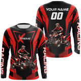 Maxcorners Red ATV Motocross Jersey Men Youth Upf30+ Custom Quad Bike Shirt Boys Girls Extreme Off-Road PDT898 MT2809