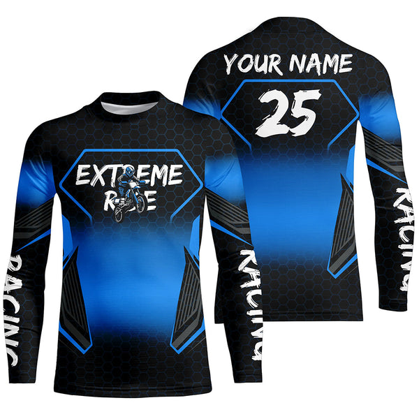 Maxcorners Custom Motocross Jersey Kid Men Women Upf30+ Blue Dirt Bike Shirt MX Off-Road Rider Motorcycle MT2809