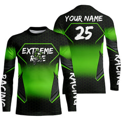 Maxcorners Custom Motocross Jersey Kid Men Women Upf30+ Green Dirt Bike Shirt MX Off-Road Rider Motorcycle MT2809
