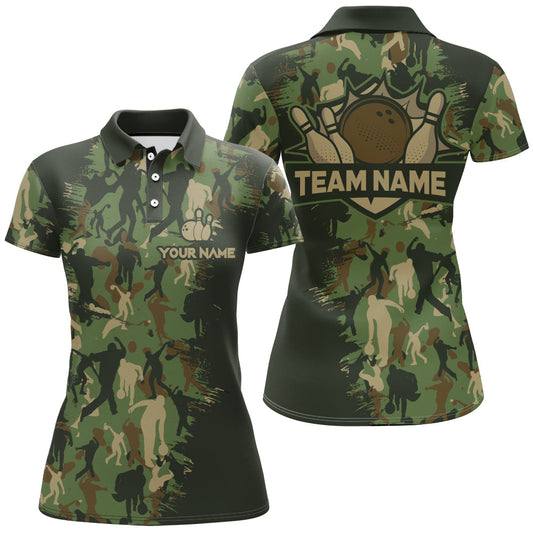 Maxcorners Bowling And Pins Multicolor Option Customized Name 3D Shirt For Women