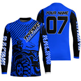 Maxcorners Custom Quad Bike Jersey Kid Men Women Upf30+ Blue ATV Motocross Shirt Extreme Rider PDT841 MT2809
