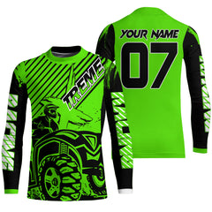 Maxcorners Custom Quad Bike Jersey Kid Men Women Upf30+ Green ATV Motocross Shirt Extreme Rider PDT841 MT2809