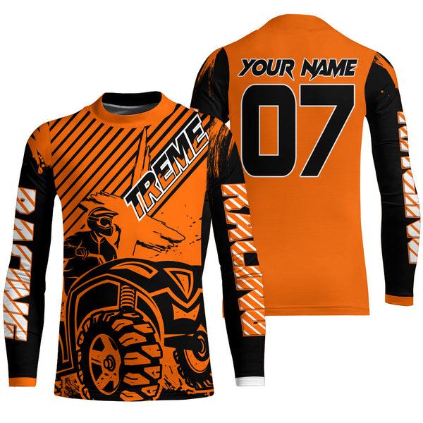 Maxcorners Custom Quad Bike Jersey Kid Men Women Upf30+ Orange ATV Motocross Shirt Extreme Rider PDT841 MT2809