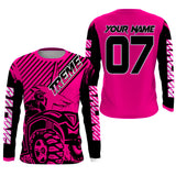 Maxcorners Custom Quad Bike Jersey Kid Men Women Upf30+ Pink ATV Motocross Shirt Extreme Rider PDT841 MT2809