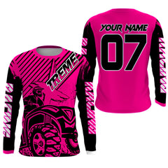 Maxcorners Custom Quad Bike Jersey Kid Men Women Upf30+ Pink ATV Motocross Shirt Extreme Rider PDT841 MT2809