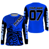Maxcorners Custom Quad Bike Jersey Kid Men Women Upf30+ Blue ATV Motocross Shirt Extreme Rider PDT841 MT2809