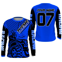 Maxcorners Custom Quad Bike Jersey Kid Men Women Upf30+ Blue ATV Motocross Shirt Extreme Rider PDT841 MT2809