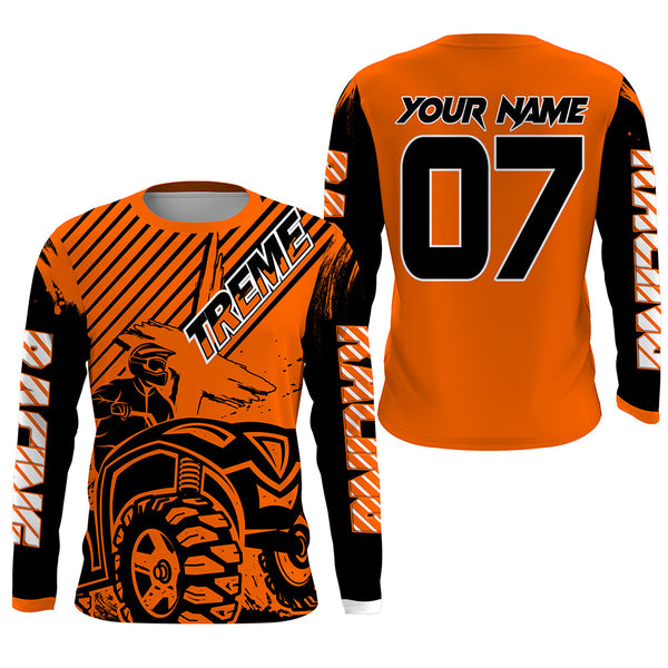 Maxcorners Custom Quad Bike Jersey Kid Men Women Upf30+ Orange ATV Motocross Shirt Extreme Rider PDT841 MT2809