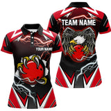 Maxcorners Custom Eagle Bowling Shirts For Men & Women Polo Bowling Team Jerseys | Red