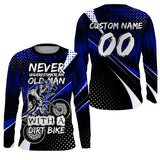Maxcorners Blue Motocross Jersey Personalized UPF30+ Dirt Bike Shirt Men Women Kid MX Racing Motorcycle Jersey LM2809