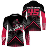 Maxcorners Custom Motocross Riding Jersey Men Women Kid Upf30+ Pink MX Dirt Bike Shirt Off-Road Jersey MT2709