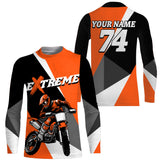 Maxcorners Kid Men Women Dirt Bike Jersey Orange Upf30+ Custom Motocross Shirt Motorcycle Racing MT2809