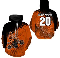 Maxcorners Custom ATV Motocross Hooded Jersey Orange Men Women Off-Road Quad Bike Hoodie Extreme PDT913 MT2809