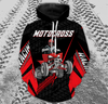 Maxcorners Personalized Quad Bike Hoodie Men Women Red ATV Motocross Hooded Jersey For Adult Off-Road MT2709