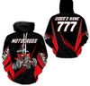 Maxcorners Personalized Quad Bike Hoodie Men Women Red ATV Motocross Hooded Jersey For Adult Off-Road MT2709