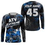 Maxcorners Blue ATV Motocross Jersey Kid Men Women UPF30+ Custom Quad Bike Shirt Off-Road PDT843 MT2809