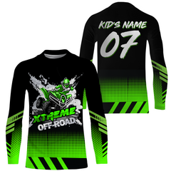 Maxcorners Custom ATV Motocross Jersey Green Upf30+ Kid Men Women Quad Bike Shirt Extreme Off-Road PDT846 MT2809