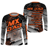 Maxcorners MX Dad Jersey UPF30+ Custom Dirt Bike Shirt Orange Motocross Racing Long Sleeves LM2809