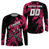 Maxcorners Custom Dirt Bike Jersey Kid Men Women Upf30+ Pink Motocross Racing Shirt Motorcycle MT2709