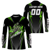 Maxcorners Personalized Green Motocross Jersey Kid&Adult Upf30+ Dirt Bike Shirt Off-Road Motorcycle Racing MT2709