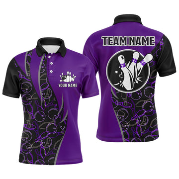 Maxcorners Retro Bowling Pattern Multicolor Option Customized Name 3D Shirt