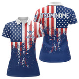 Maxcorners Custom Patriotic Golf Polo Shirts for Men Women Team Golf Shirts Personalized LM2007