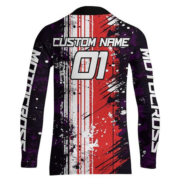 Maxcorners Motocross Racing Jersey Upf30+ Dirt Bike Jersey Motorcycle Off-Road Shirt Red MT2709