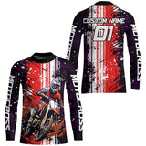 Maxcorners Motocross Racing Jersey Upf30+ Dirt Bike Jersey Motorcycle Off-Road Shirt Red MT2709