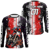 Maxcorners Motocross Racing Jersey Upf30+ Dirt Bike Jersey Motorcycle Off-Road Shirt Red MT2709