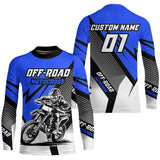 Maxcorners Blue Motocross Racing Off-road Jersey For Men Kid Dirt Bike Riding Shirt Women MT2709
