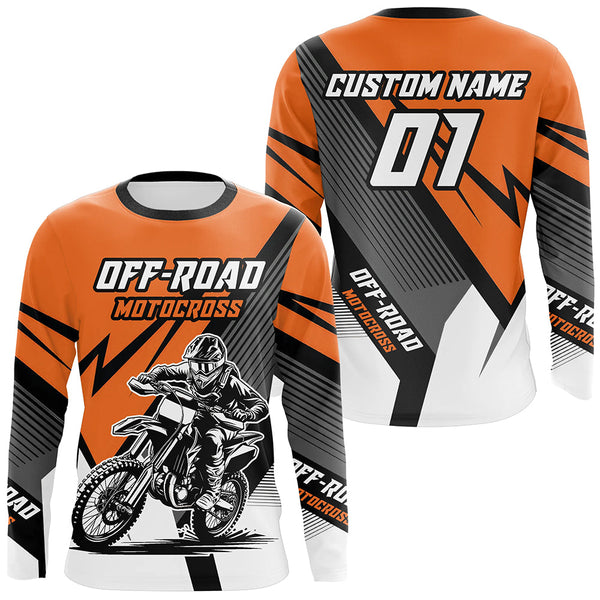 Maxcorners Orange Motocross Racing Off-road Jersey For Men Kid Dirt Bike Riding Shirt Women MT2709