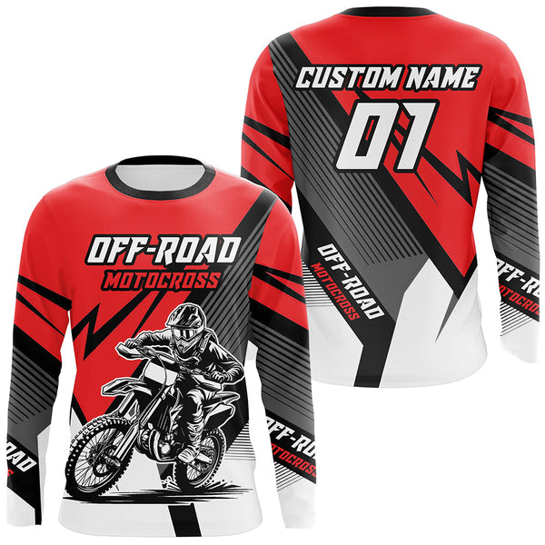 Maxcorners Red Motocross Racing Off-road Jersey For Men Kid Dirt Bike Riding Shirt Women MT2709