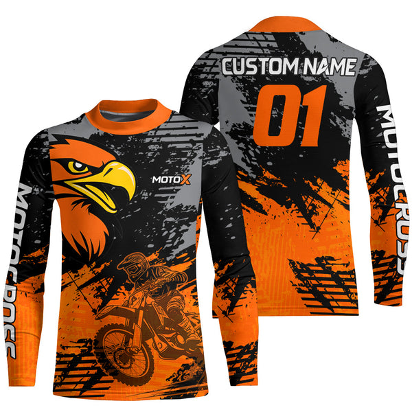 Maxcorners Motocross Racing Dirt Bike Jersey Eagle Upf30+ Motorcycle Shirt Kid Men Women MT2709