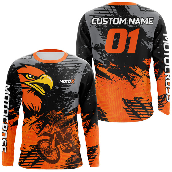 Maxcorners Motocross Racing Dirt Bike Jersey Eagle Upf30+ Motorcycle Shirt Kid Men Women MT2709