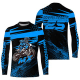 Maxcorners Blue Motocross Racing Jersey Upf30+ Dirt Bike Shirt Motorcycle Off-Road MX Jersey MT2709