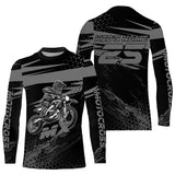 Maxcorners Grey Motocross Racing Jersey Upf30+ Dirt Bike Shirt Motorcycle Off-Road MX Jersey MT2709