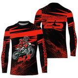 Maxcorners Red Motocross Racing Jersey Upf30+ Dirt Bike Shirt Motorcycle Off-Road MX Jersey MT2709