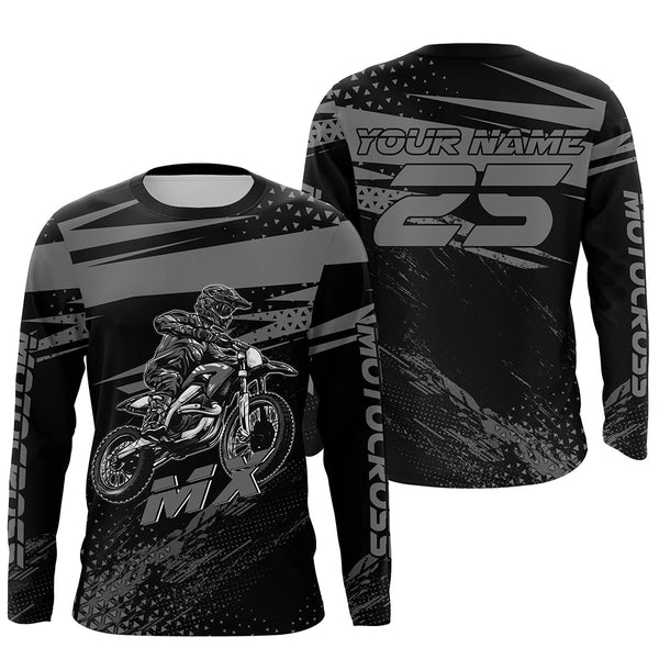 Maxcorners Grey Motocross Racing Jersey Upf30+ Dirt Bike Shirt Motorcycle Off-Road MX Jersey MT2709