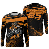 Maxcorners Orange Motocross Racing Jersey Upf30+ Dirt Bike Shirt Motorcycle Off-Road MX Jersey MT2709