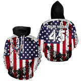 Maxcorners American Flag Motocross Hoodie Jersey for Men Women Dirt Bike Racing Hoodie LM2809