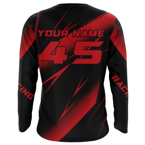 Maxcorners Motocross Racing Jersey Red Upf30+ Dirt Bike Shirt Motorcycle Off-Road Jersey MT2709